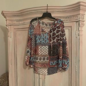 EUC boho style top/blouse small